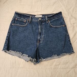 Abercrombie & Fitch High Rise 90's Cutoff Shorts, Size 10/30, Dark Wash